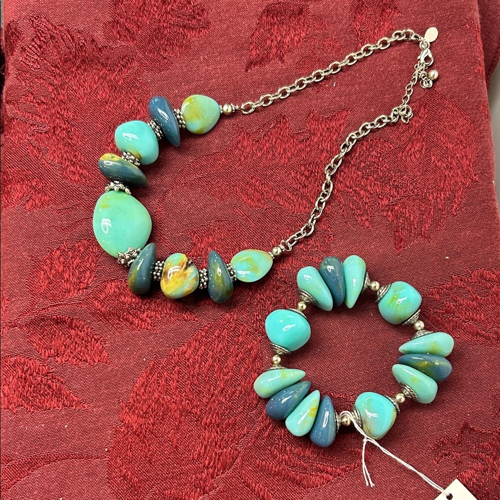 Park Lane Turquoise and Teal Necklace‎ Set southwestern